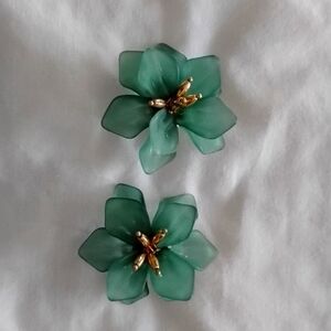 Emerald Green floral earrings